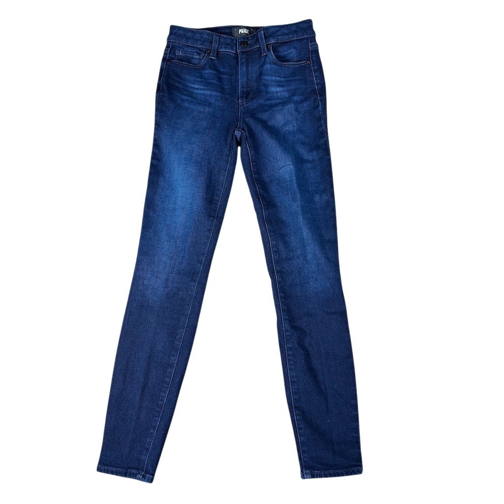 Paige Jeans Womens Size 26 Dark Wash Mid Rise Skinny Stretch 5-Pocket Blue